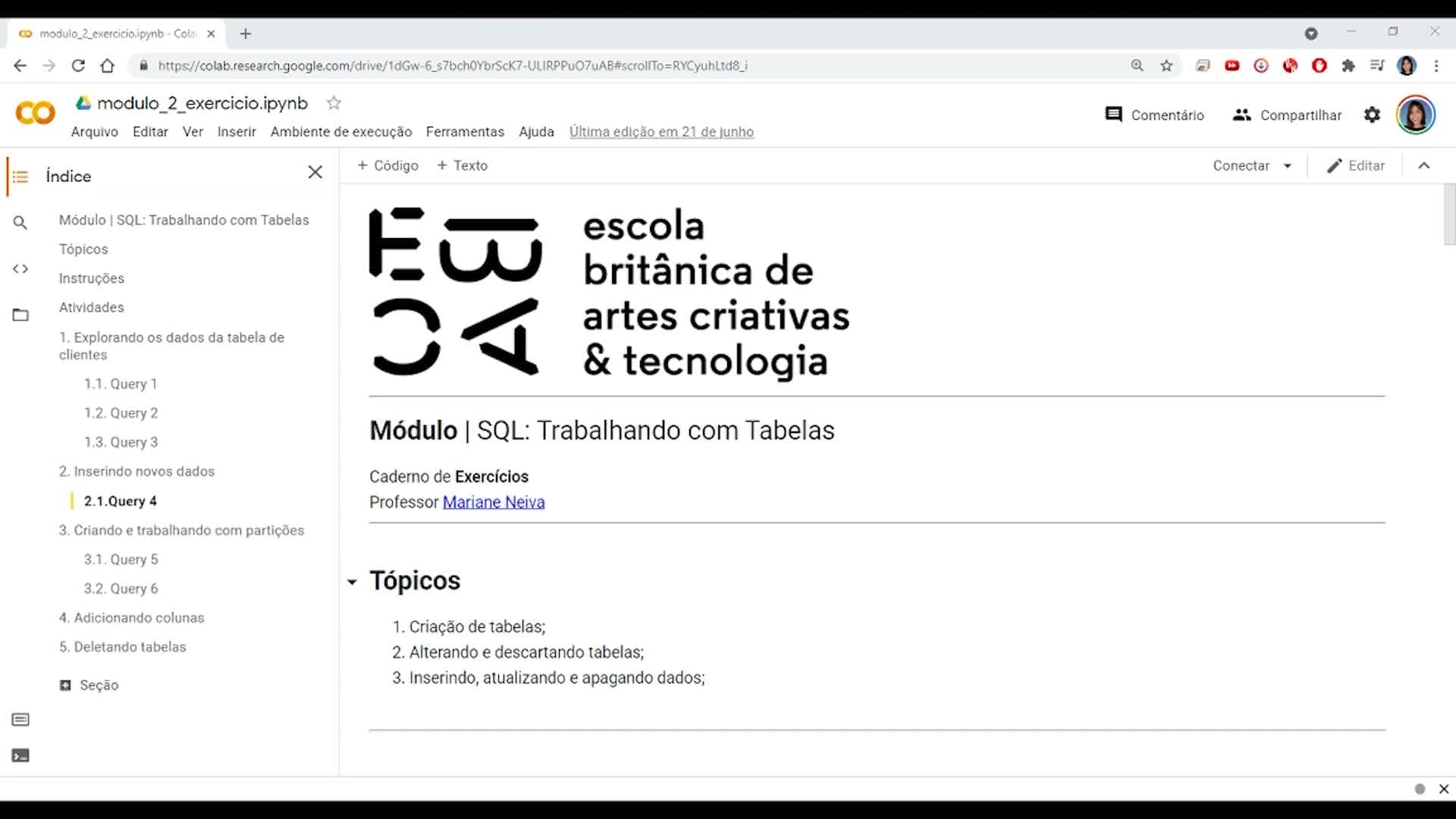 SQL Para Análise de Dados - Escola EBAC